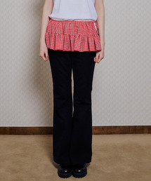 ITZAVIBE（イッザバイブ）の「RED CHECK LAYERED WRAP SHORT SKIRT（スカート）」