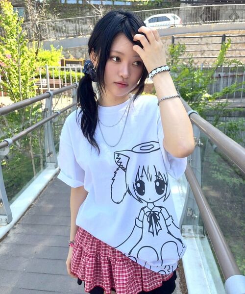 ITZAVIBE（イッザバイブ）の「RED CHECK LAYERED WRAP SHORT SKIRT（スカート・レディース・その他・ONE SIZE）」の7枚目の写真