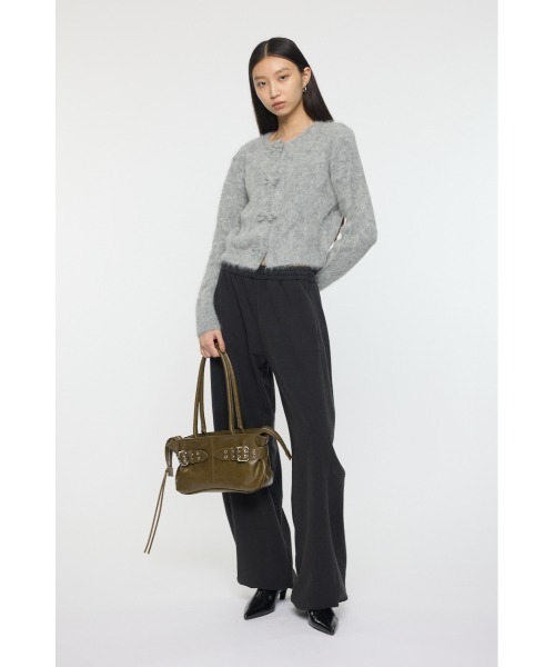 MOUSSY(マウジー)の「【EC限定新色登場】CURVE LINE SWEAT PANTS / カーブラインスウェットパンツ(スウェットパンツ・レディース・ライトブラック/ブラウン/杢グレー・1/2)」の6枚目の写真