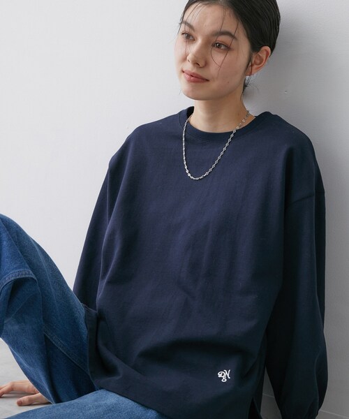 Dessin(デッサン)の「【360度可愛い・洗える】バックヘンリーカットソー(Tシャツ/カットソー・レディース・ピンク/ホワイト系/ライトベージュ/ネイビー/グレー/サックスブルー・01/02/03)」の1枚目の写真