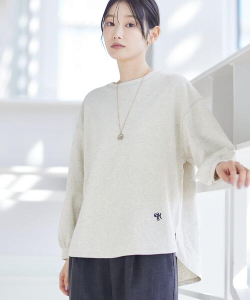Dessin(デッサン)の「【360度可愛い・洗える】バックヘンリーカットソー(Tシャツ/カットソー・レディース・ピンク/ホワイト系/ライトベージュ/ネイビー/グレー/サックスブルー・01/02/03)」の11枚目の写真