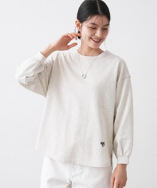 Dessin(デッサン)の「【360度可愛い・洗える】バックヘンリーカットソー(Tシャツ/カットソー・レディース・ピンク/ホワイト系/ライトベージュ/ネイビー/グレー/サックスブルー・01/02/03)」の15枚目の写真