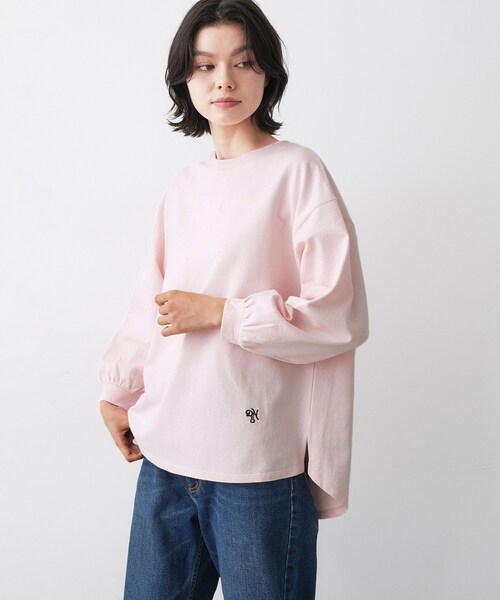 Dessin(デッサン)の「【360度可愛い・洗える】バックヘンリーカットソー(Tシャツ/カットソー・レディース・ピンク/ホワイト系/ライトベージュ/ネイビー/グレー/サックスブルー・01/02/03)」の20枚目の写真