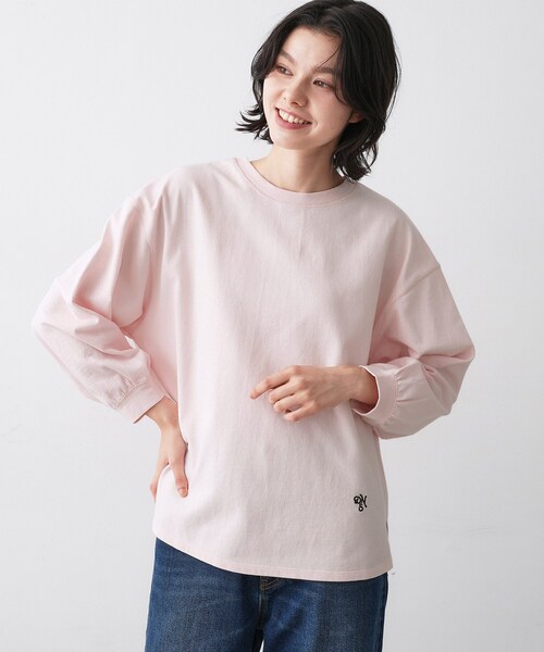 Dessin(デッサン)の「【360度可愛い・洗える】バックヘンリーカットソー(Tシャツ/カットソー・レディース・ピンク/ホワイト系/ライトベージュ/ネイビー/グレー/サックスブルー・01/02/03)」の21枚目の写真