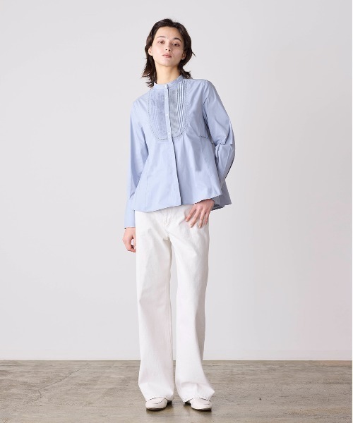Marilyn Moon(マリリンムーン)の「pin tuck bosom embroidery blouse(シャツ/ブラウス・レディース・ネイビー/ホワイト×ブルー/ブラック/サックスブルー/ホワイト・FREE)」の11枚目の写真