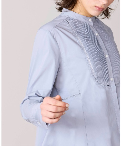 Marilyn Moon(マリリンムーン)の「pin tuck bosom embroidery blouse(シャツ/ブラウス・レディース・ネイビー/ホワイト×ブルー/ブラック/サックスブルー/ホワイト・FREE)」の12枚目の写真