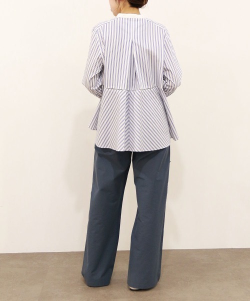 Marilyn Moon(マリリンムーン)の「pin tuck bosom embroidery blouse(シャツ/ブラウス・レディース・ネイビー/ホワイト×ブルー/ブラック/サックスブルー/ホワイト・FREE)」の21枚目の写真