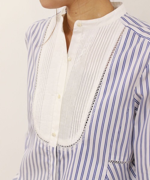 Marilyn Moon(マリリンムーン)の「pin tuck bosom embroidery blouse(シャツ/ブラウス・レディース・ネイビー/ホワイト×ブルー/ブラック/サックスブルー/ホワイト・FREE)」の22枚目の写真