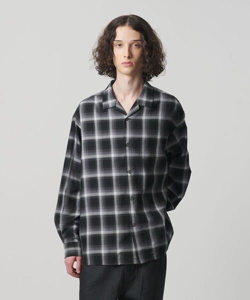 MONKEY TIME（モンキータイム）の「コットン レーヨン オンブレ チェック オープンカラー シャツ（シャツ/ブラウス・メンズ・ターコイズブルー/ブラック・S/M/L/XL）」の3枚目の写真