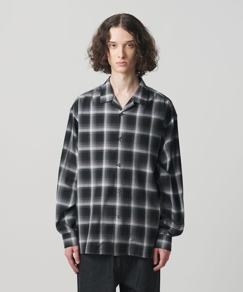 MONKEY TIME（モンキータイム）の「コットン レーヨン オンブレ チェック オープンカラー シャツ（シャツ/ブラウス・メンズ・ターコイズブルー/ブラック・S/M/L/XL）」の11枚目の写真