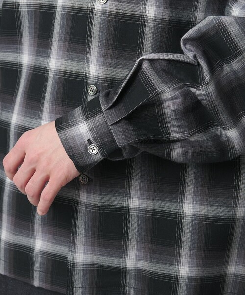 MONKEY TIME（モンキータイム）の「コットン レーヨン オンブレ チェック オープンカラー シャツ（シャツ/ブラウス・メンズ・ターコイズブルー/ブラック・S/M/L/XL）」の14枚目の写真