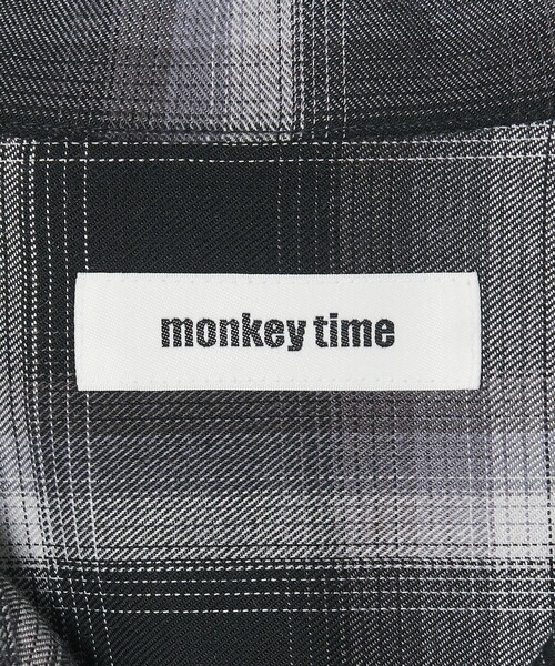 MONKEY TIME（モンキータイム）の「コットン レーヨン オンブレ チェック オープンカラー シャツ（シャツ/ブラウス・メンズ・ターコイズブルー/ブラック・S/M/L/XL）」の21枚目の写真