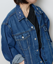 Bonum（ボナム）の「リメイクデニムノーカラーブルゾン（デニム