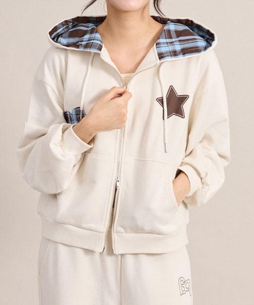 フードプリントアップリケパーカー（パーカー）｜apres jour mignon