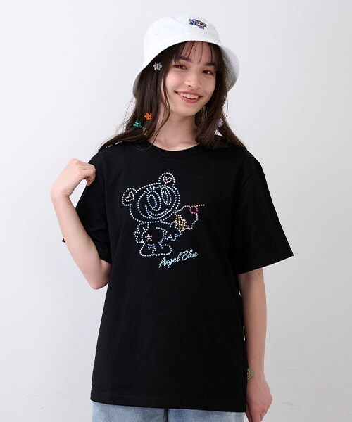 ナルミヤキャラクターズ(ナルミヤキャラクターズ)の「ナカムラくんキラキラストーンTシャツ(Tシャツ/カットソー・レディース・ホワイト/ブラック・F)」の7枚目の写真