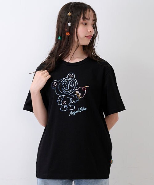 ナルミヤキャラクターズ(ナルミヤキャラクターズ)の「ナカムラくんキラキラストーンTシャツ(Tシャツ/カットソー・レディース・ホワイト/ブラック・F)」の8枚目の写真