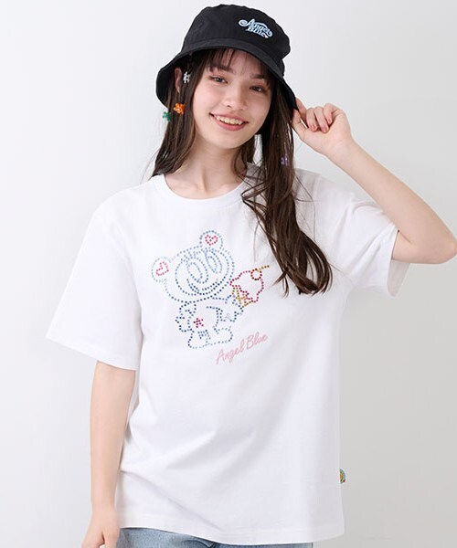 ナルミヤキャラクターズ(ナルミヤキャラクターズ)の「ナカムラくんキラキラストーンTシャツ(Tシャツ/カットソー・レディース・ホワイト/ブラック・F)」の18枚目の写真