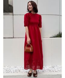 LAGUNAMOON | バックオープンフォルムニットワンピース 【夏服】 【半袖】(ワンピース)