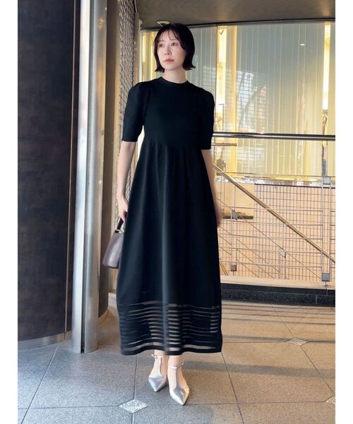 LAGUNAMOON(ラグナムーン)の「バックオープンフォルムニットワンピース 【夏服】 【半袖】(ワンピース・レディース・レッド/ブラック・MEDIUM/SMALL)」の16枚目の写真