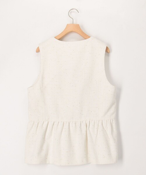 MICO COULIER（ミコクリエ）の「ランダムラメツィードジレ（ブルゾン・レディース・オフホワイト/ネイビー・38）」の19枚目の写真