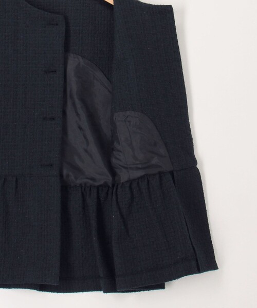 MICO COULIER(ミコクリエ)の「ランダムラメツィードジレ(ブルゾン・レディース・オフホワイト/ネイビー・38)」の14枚目の写真