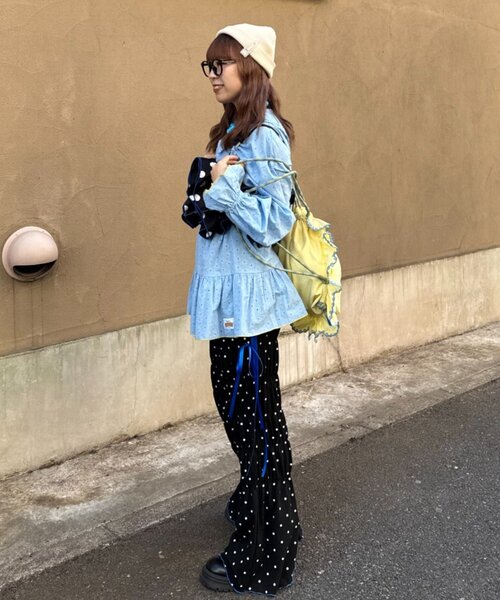 HELLO.SANFRANCISCO（ハローサンフランシスコ）の「【HELLO.SANFRANCISCO/ハローサンフランシスコ】パラコードフリルナップサック（バックパック/リュック・レディース・イエロー/ブラック/ピンク・ONE SIZE）」の20枚目の写真