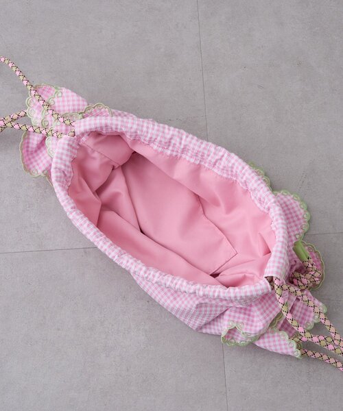 HELLO.SANFRANCISCO（ハローサンフランシスコ）の「【HELLO.SANFRANCISCO/ハローサンフランシスコ】パラコードフリルナップサック（バックパック/リュック・レディース・イエロー/ブラック/ピンク・ONE SIZE）」の7枚目の写真