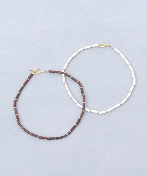 NOLLEY’S（ノーリーズ）の「【grace grace/グラスグラス】チューブ天然石ネックレス（ネックレス・レディース・ホワイト・FREE）」の4枚目の写真