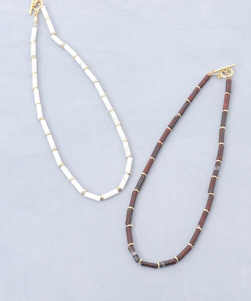 NOLLEY’S（ノーリーズ）の「【grace grace/グラスグラス】チューブ天然石ネックレス（ネックレス・レディース・ホワイト・FREE）」の5枚目の写真