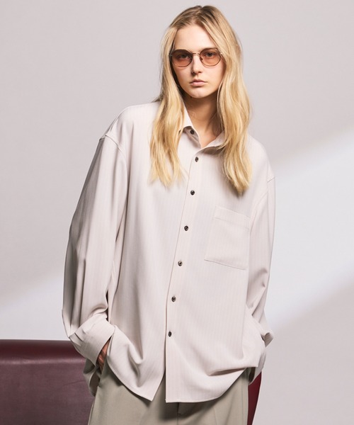 《UNISEX》Frieren Stripe Prime-Over Regular Collar Shirt/フリーレンストライププライムオーバーレギュラーシャツ【MAISON SPECIAL/メゾンスペシャル】■セットアップ対応■