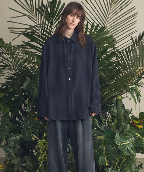 《UNISEX》Frieren Stripe Prime-Over Regular Collar Shirt/フリーレンストライププライムオーバーレギュラーシャツ【MAISON SPECIAL/メゾンスペシャル】■セットアップ対応■