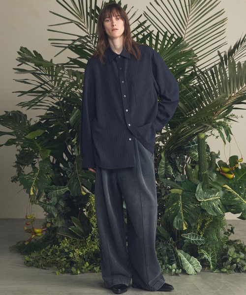 《UNISEX》Frieren Stripe Prime-Over Regular Collar Shirt/フリーレンストライププライムオーバーレギュラーシャツ【MAISON SPECIAL/メゾンスペシャル】■セットアップ対応■