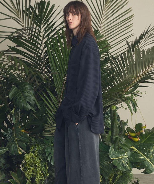 《UNISEX》Frieren Stripe Prime-Over Regular Collar Shirt/フリーレンストライププライムオーバーレギュラーシャツ【MAISON SPECIAL/メゾンスペシャル】■セットアップ対応■