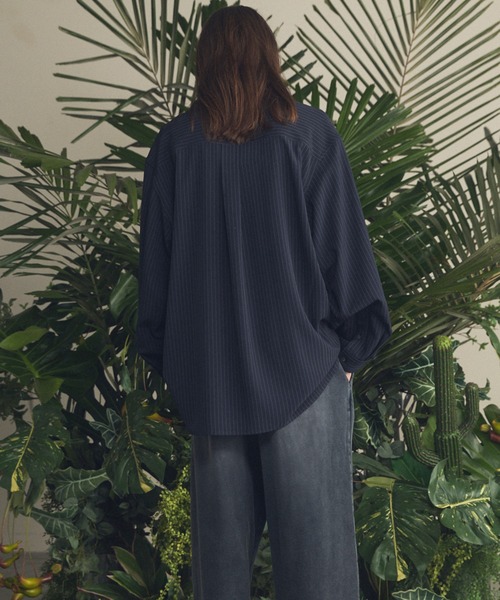 《UNISEX》Frieren Stripe Prime-Over Regular Collar Shirt/フリーレンストライププライムオーバーレギュラーシャツ【MAISON SPECIAL/メゾンスペシャル】■セットアップ対応■