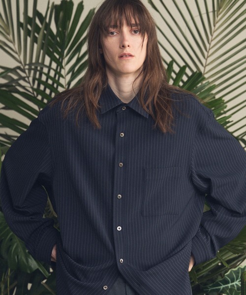 《UNISEX》Frieren Stripe Prime-Over Regular Collar Shirt/フリーレンストライププライムオーバーレギュラーシャツ【MAISON SPECIAL/メゾンスペシャル】■セットアップ対応■