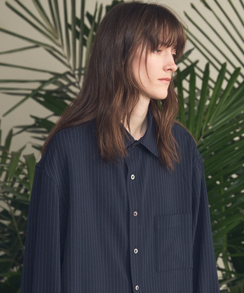 《UNISEX》Frieren Stripe Prime-Over Regular Collar Shirt/フリーレンストライププライムオーバーレギュラーシャツ【MAISON SPECIAL/メゾンスペシャル】■セットアップ対応■