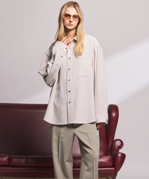 《UNISEX》Frieren Stripe Prime-Over Regular Collar Shirt/フリーレンストライププライムオーバーレギュラーシャツ【MAISON SPECIAL/メゾンスペシャル】■セットアップ対応■