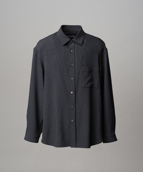 MAISON SPECIAL(メゾンスペシャル)の「《UNISEX》Frieren Stripe Prime-Over Regular Collar Shirt/フリーレンストライププライムオーバーレギュラーシャツ【MAISON SPECIAL/メゾンスペシャル】■セットアップ対応■(シャツ/ブラウス・メンズ・ネイビー/グレイッシュベージュ/ブラック・1/0/2)」の13枚目の写真