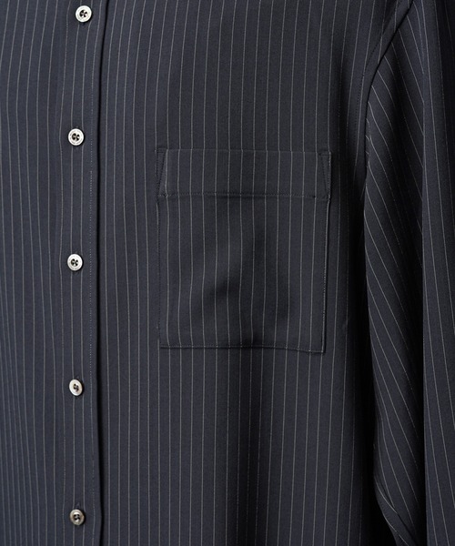 MAISON SPECIAL(メゾンスペシャル)の「《UNISEX》Frieren Stripe Prime-Over Regular Collar Shirt/フリーレンストライププライムオーバーレギュラーシャツ【MAISON SPECIAL/メゾンスペシャル】■セットアップ対応■(シャツ/ブラウス・メンズ・ネイビー/グレイッシュベージュ/ブラック・1/0/2)」の17枚目の写真