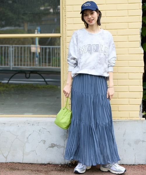 SMILE LAND（スマイルランド）の「＜大きいサイズ＞シアープリーツティアードスカート（ゆったりヒップ）（スカート・レディース・チャコールグレー・4L/3L/LL/L/5L）」の6枚目の写真