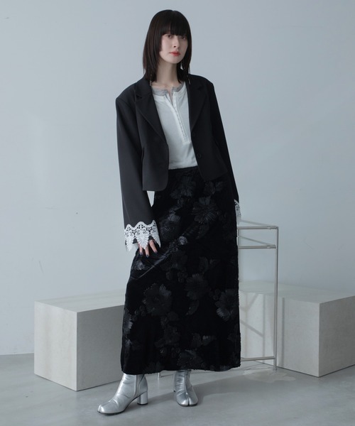 VACANCY(ヴァカンシー)の「フロントフックシアーリブトップス(Tシャツ/カットソー・レディース・グレー/ホワイト/ブラック・FREE)」の13枚目の写真