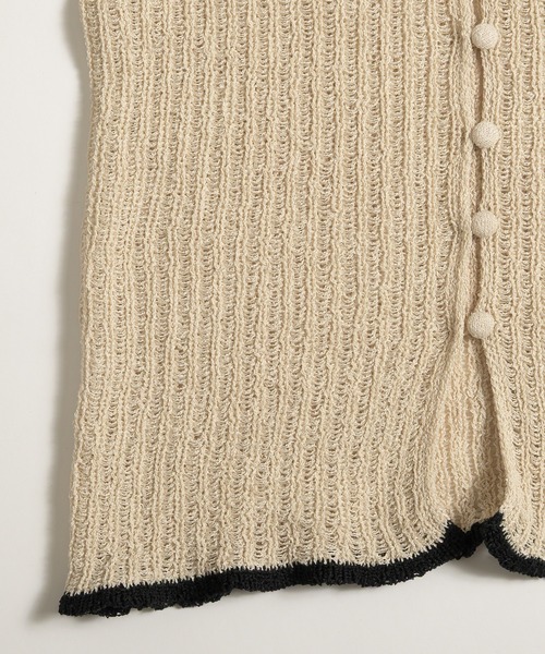 MUHET(ミュエータ)の「pointelle knit shirt cardigan / 透かし編みニットシャツカーディガン(カーディガン/ボレロ・レディース・ネイビー/アイボリー/グレー・FREE)」の17枚目の写真