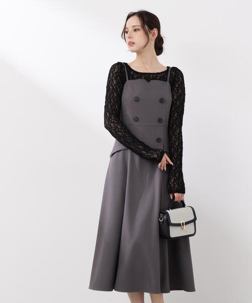 PROPORTION BODY DRESSING（プロポーションボディドレッシング）の「トレンチジャンスカ / 1216140302（ジャンパースカート・レディース・ダークグレー/ベージュ・P/S/MEDIUM）」の4枚目の写真