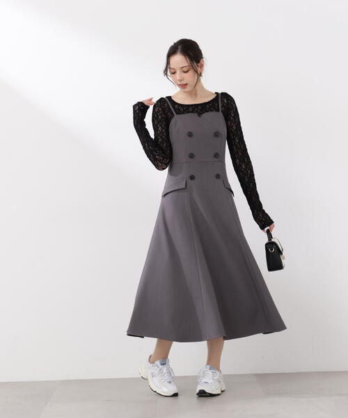 PROPORTION BODY DRESSING（プロポーションボディドレッシング）の「トレンチジャンスカ / 1216140302（ジャンパースカート・レディース・ダークグレー/ベージュ・P/S/MEDIUM）」の5枚目の写真