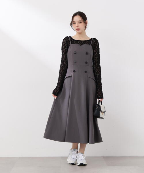 PROPORTION BODY DRESSING（プロポーションボディドレッシング）の「トレンチジャンスカ / 1216140302（ジャンパースカート・レディース・ダークグレー/ベージュ・P/S/MEDIUM）」の6枚目の写真