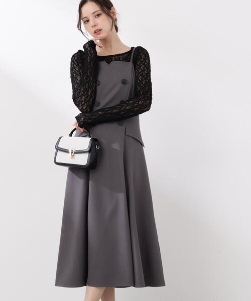 PROPORTION BODY DRESSING（プロポーションボディドレッシング）の「トレンチジャンスカ / 1216140302（ジャンパースカート・レディース・ダークグレー/ベージュ・P/S/MEDIUM）」の7枚目の写真