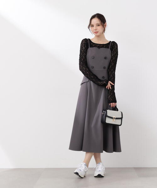 PROPORTION BODY DRESSING（プロポーションボディドレッシング）の「トレンチジャンスカ / 1216140302（ジャンパースカート・レディース・ダークグレー/ベージュ・P/S/MEDIUM）」の9枚目の写真