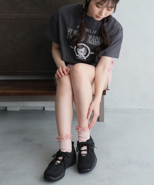 DEMETER（デメテル）の「ベルクロ 素材MIX レースアップスニーカー（スニーカー・レディース・ブラック/シルバー・M/S/LL/L）」の6枚目の写真
