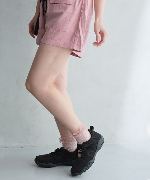 DEMETER（デメテル）の「ベルクロ 素材MIX レースアップスニーカー（スニーカー・レディース・ブラック/シルバー・M/S/LL/L）」の9枚目の写真