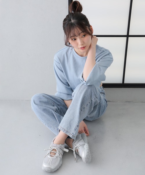 DEMETER（デメテル）の「ベルクロ 素材MIX レースアップスニーカー（スニーカー・レディース・ブラック/シルバー・M/S/LL/L）」の10枚目の写真